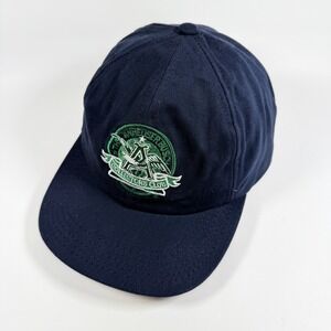 Vintage Anheuser Busch Collectors Club Hat Made in USA Navy Leather Strapback